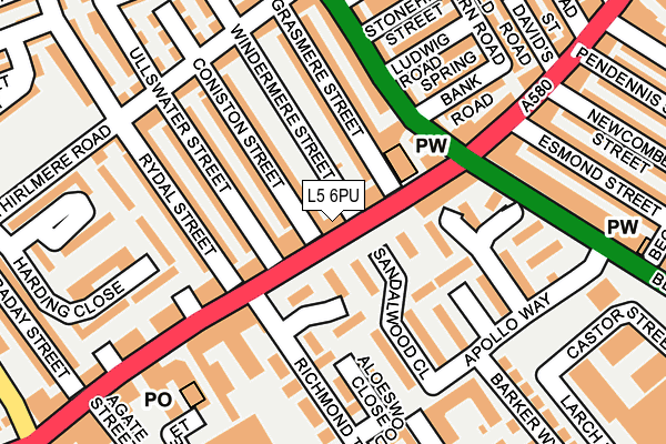 L5 6PU map - OS OpenMap – Local (Ordnance Survey)