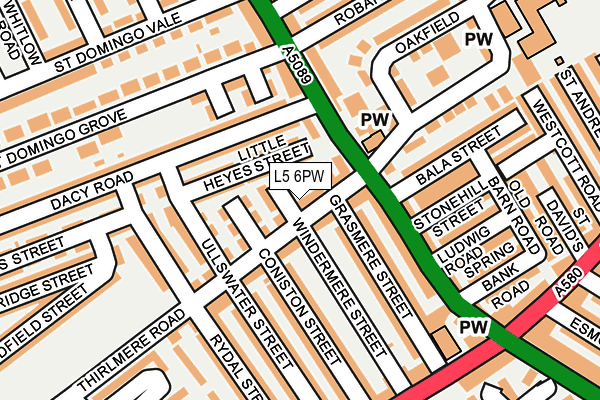 L5 6PW map - OS OpenMap – Local (Ordnance Survey)