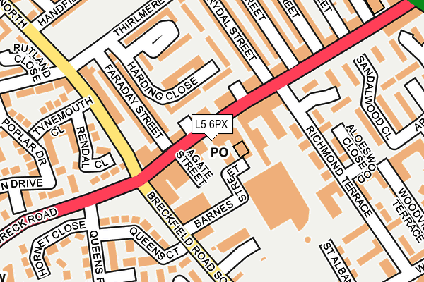 L5 6PX map - OS OpenMap – Local (Ordnance Survey)
