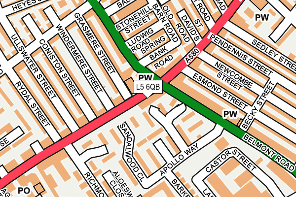 L5 6QB map - OS OpenMap – Local (Ordnance Survey)
