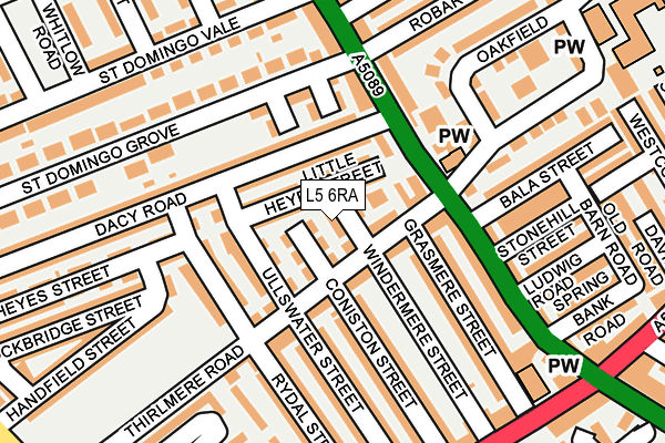 L5 6RA map - OS OpenMap – Local (Ordnance Survey)