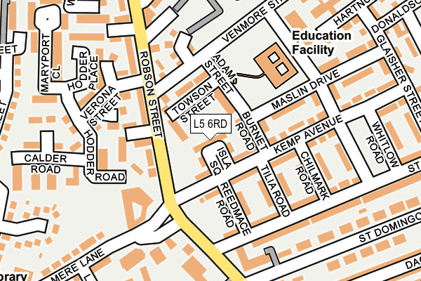 L5 6RD map - OS OpenMap – Local (Ordnance Survey)