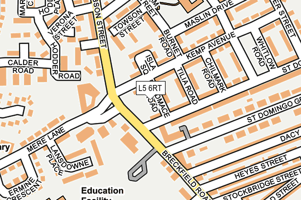L5 6RT map - OS OpenMap – Local (Ordnance Survey)
