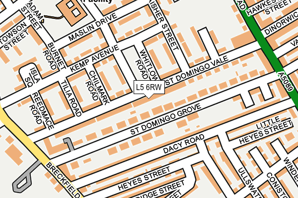 L5 6RW map - OS OpenMap – Local (Ordnance Survey)