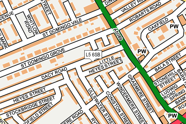 L5 6SB map - OS OpenMap – Local (Ordnance Survey)