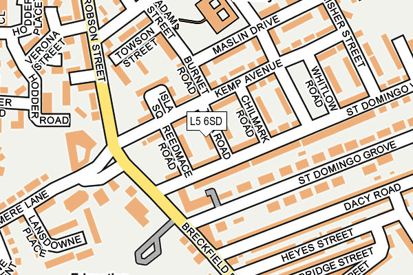 L5 6SD map - OS OpenMap – Local (Ordnance Survey)