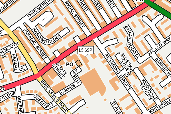 L5 6SP map - OS OpenMap – Local (Ordnance Survey)