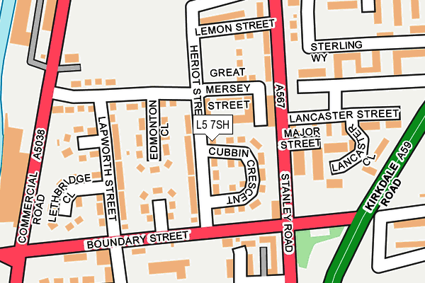 L5 7SH map - OS OpenMap – Local (Ordnance Survey)