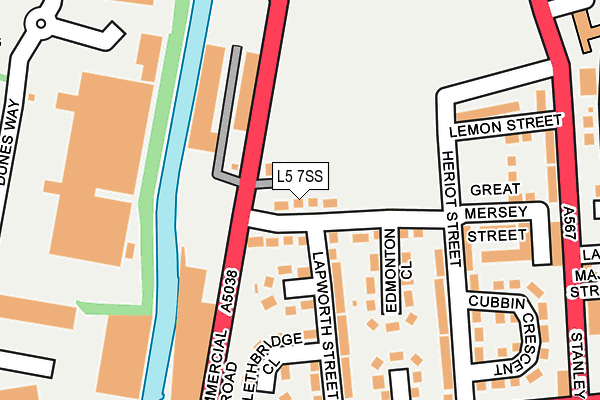 L5 7SS map - OS OpenMap – Local (Ordnance Survey)