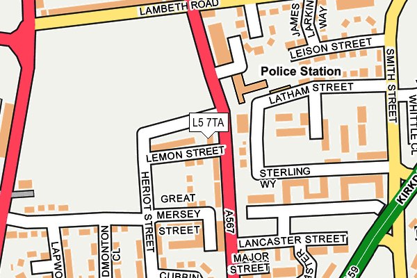 L5 7TA map - OS OpenMap – Local (Ordnance Survey)