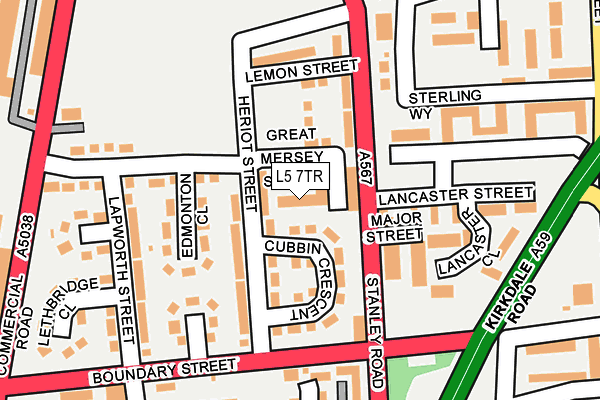 L5 7TR map - OS OpenMap – Local (Ordnance Survey)