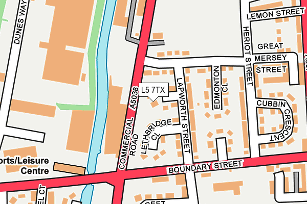 L5 7TX map - OS OpenMap – Local (Ordnance Survey)