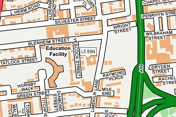 L5 8SN map - OS OpenMap – Local (Ordnance Survey)