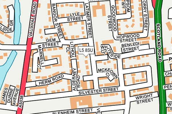 L5 8SU map - OS OpenMap – Local (Ordnance Survey)
