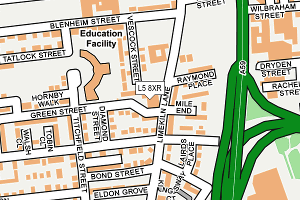 L5 8XR map - OS OpenMap – Local (Ordnance Survey)