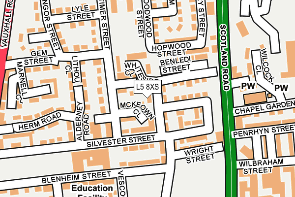 L5 8XS map - OS OpenMap – Local (Ordnance Survey)