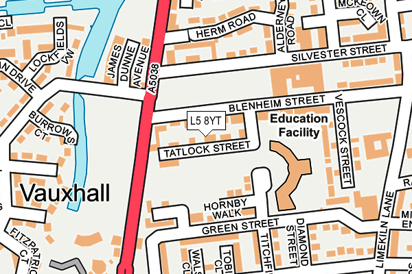 L5 8YT map - OS OpenMap – Local (Ordnance Survey)