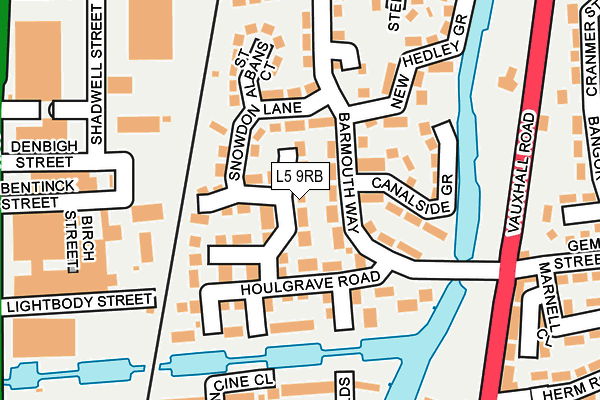 L5 9RB map - OS OpenMap – Local (Ordnance Survey)