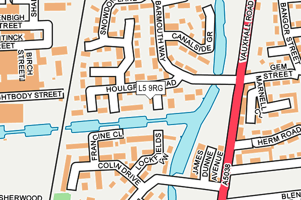 L5 9RG map - OS OpenMap – Local (Ordnance Survey)