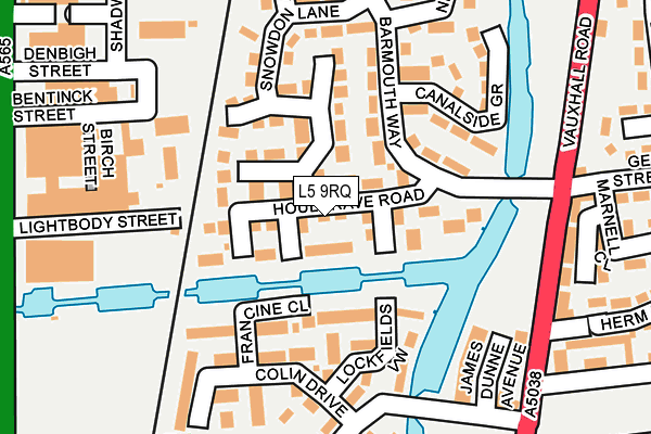 L5 9RQ map - OS OpenMap – Local (Ordnance Survey)