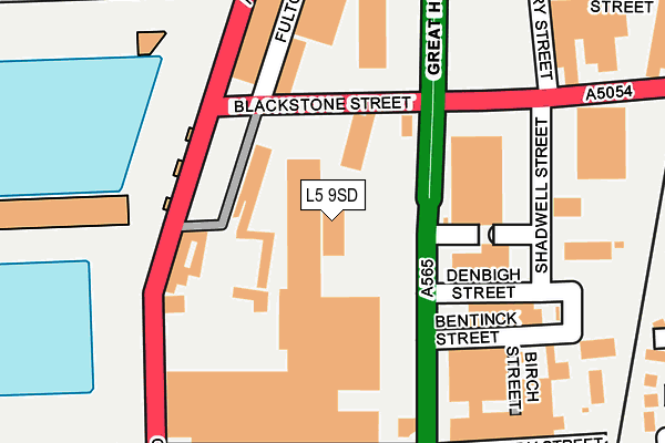 L5 9SD map - OS OpenMap – Local (Ordnance Survey)