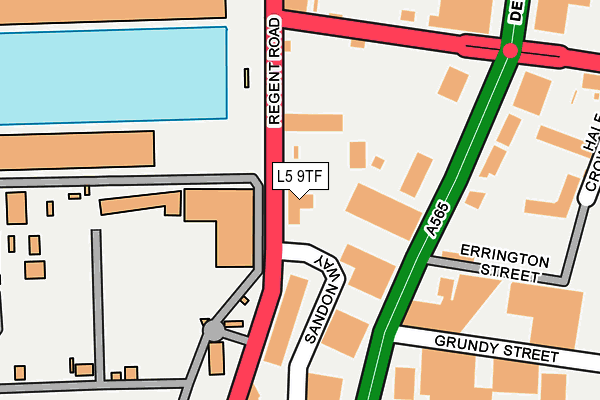 L5 9TF map - OS OpenMap – Local (Ordnance Survey)