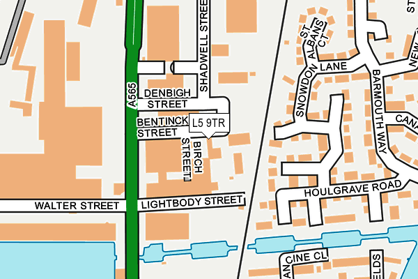 L5 9TR map - OS OpenMap – Local (Ordnance Survey)