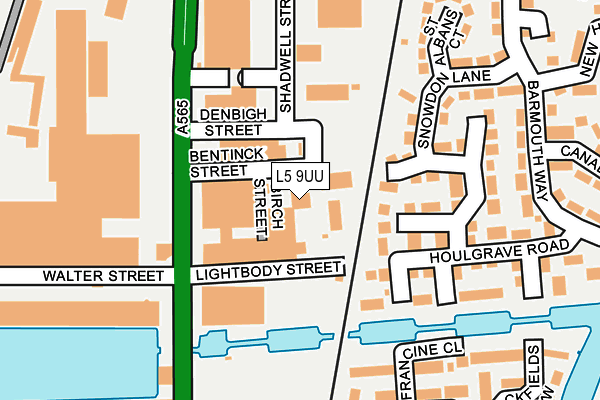 L5 9UU map - OS OpenMap – Local (Ordnance Survey)