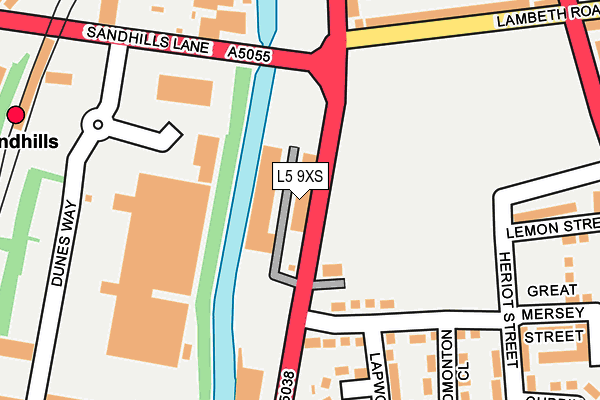 L5 9XS map - OS OpenMap – Local (Ordnance Survey)