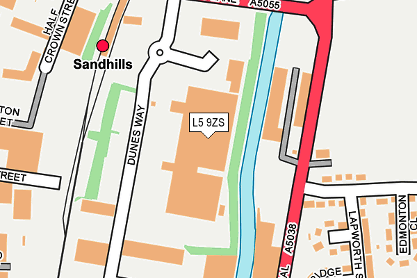 L5 9ZS map - OS OpenMap – Local (Ordnance Survey)