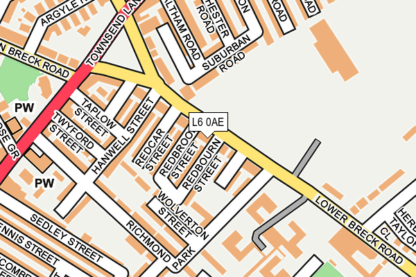 L6 0AE map - OS OpenMap – Local (Ordnance Survey)