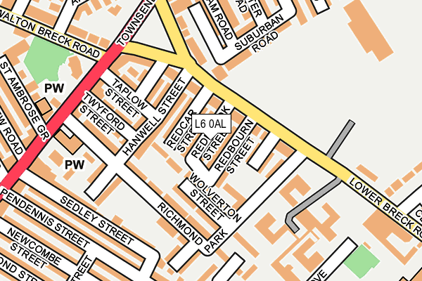 L6 0AL map - OS OpenMap – Local (Ordnance Survey)