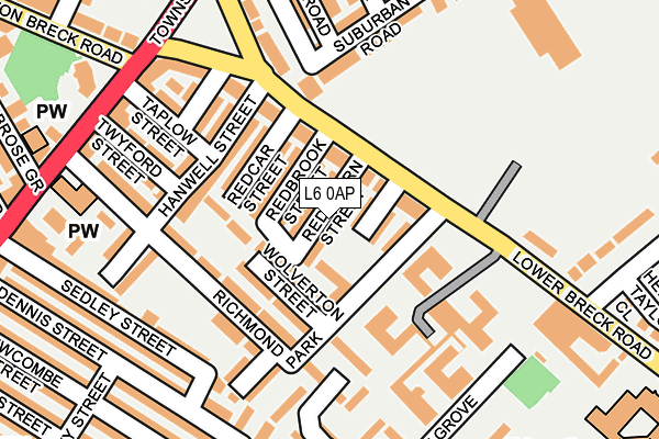 L6 0AP map - OS OpenMap – Local (Ordnance Survey)