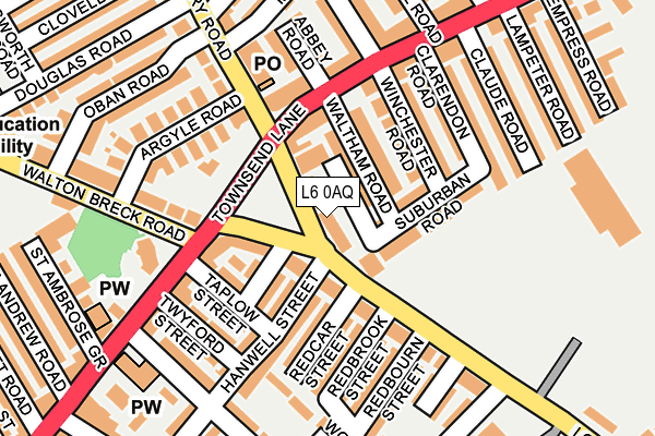 L6 0AQ map - OS OpenMap – Local (Ordnance Survey)
