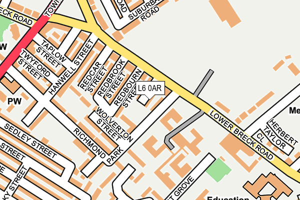 L6 0AR map - OS OpenMap – Local (Ordnance Survey)