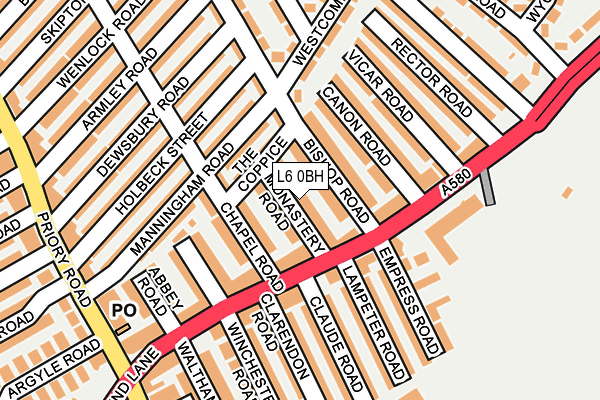 L6 0BH map - OS OpenMap – Local (Ordnance Survey)