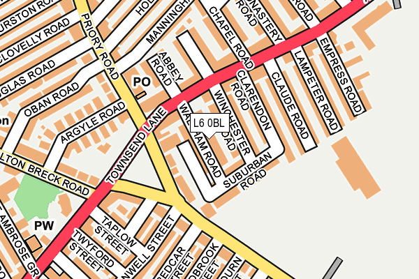 L6 0BL map - OS OpenMap – Local (Ordnance Survey)