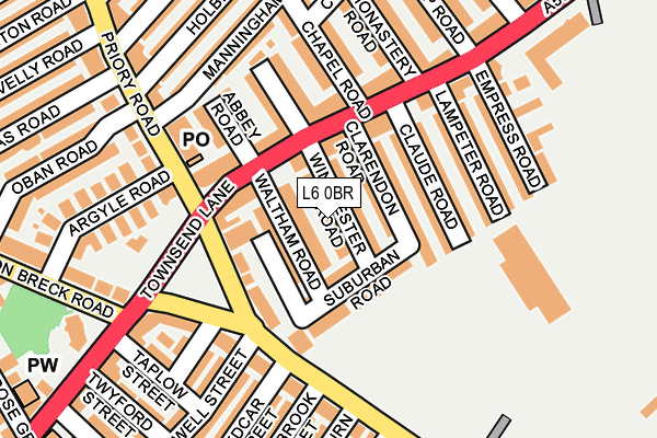 L6 0BR map - OS OpenMap – Local (Ordnance Survey)