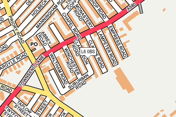 L6 0BS map - OS OpenMap – Local (Ordnance Survey)