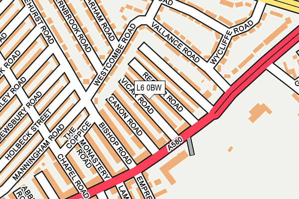 L6 0BW map - OS OpenMap – Local (Ordnance Survey)