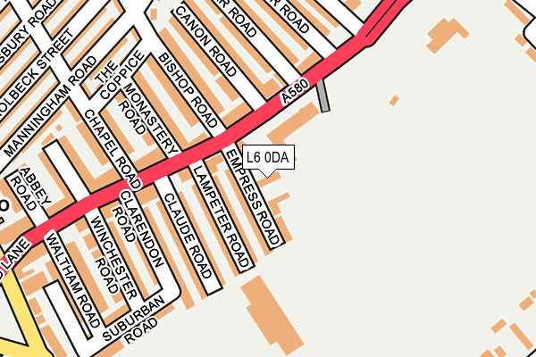 L6 0DA map - OS OpenMap – Local (Ordnance Survey)