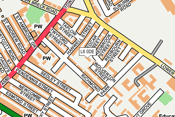 L6 0DE map - OS OpenMap – Local (Ordnance Survey)