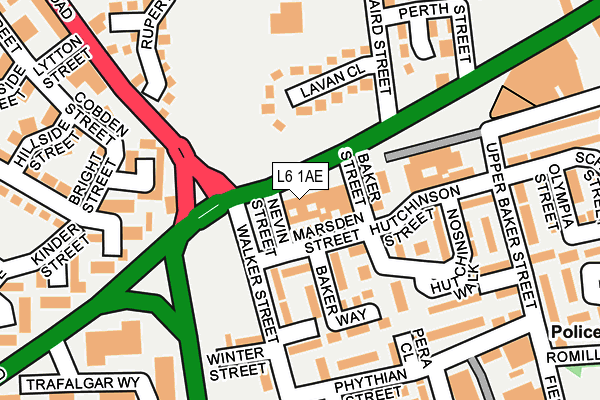 L6 1AE map - OS OpenMap – Local (Ordnance Survey)
