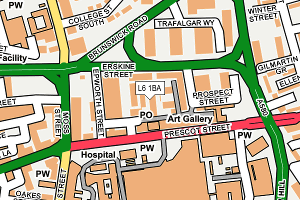 L6 1BA map - OS OpenMap – Local (Ordnance Survey)