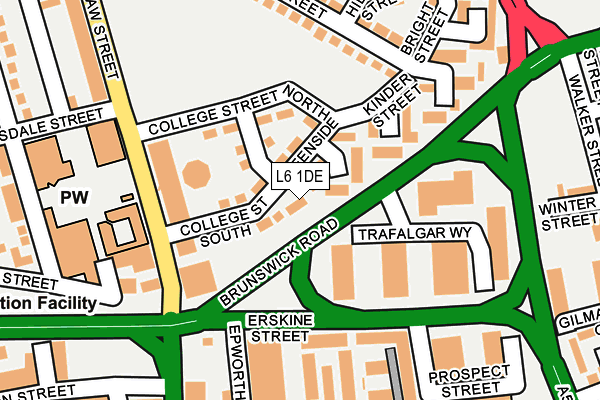 L6 1DE map - OS OpenMap – Local (Ordnance Survey)
