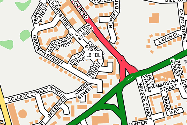 L6 1DL map - OS OpenMap – Local (Ordnance Survey)