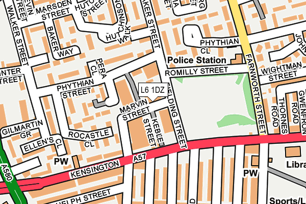 L6 1DZ map - OS OpenMap – Local (Ordnance Survey)