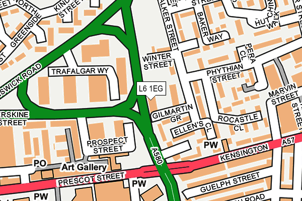 L6 1EG map - OS OpenMap – Local (Ordnance Survey)