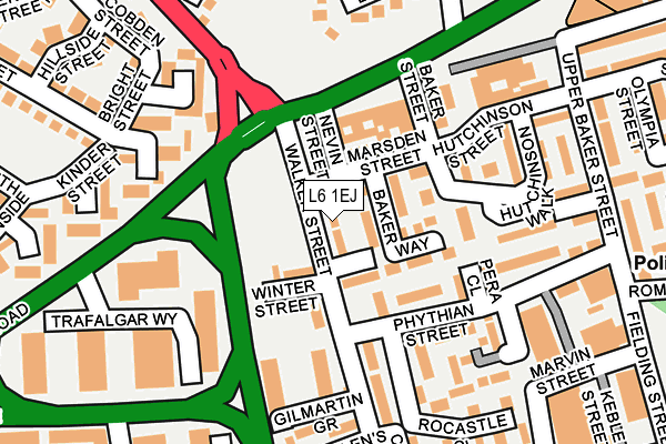 L6 1EJ map - OS OpenMap – Local (Ordnance Survey)