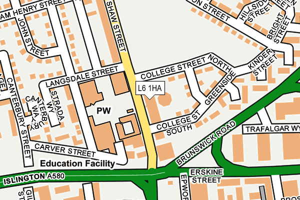 L6 1HA map - OS OpenMap – Local (Ordnance Survey)